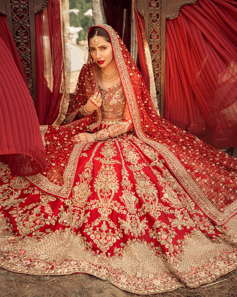 New Red and Gold Pakistani Dresses