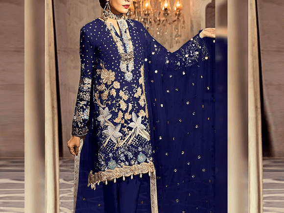 royal blue dress for wedding pakistani